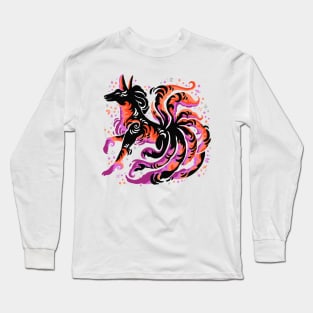 Lesbian Flag Kitsune Long Sleeve T-Shirt